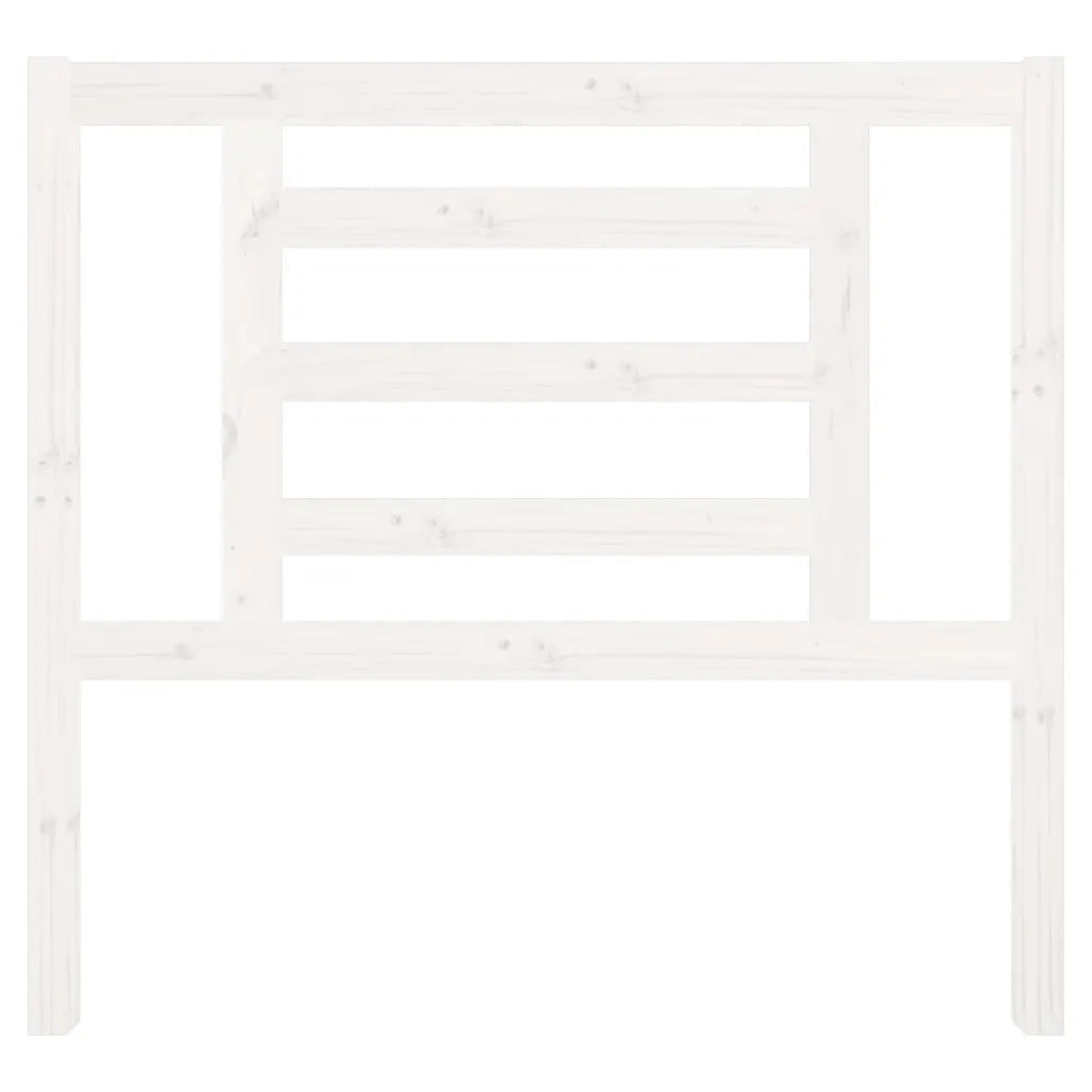 Testiera per Letto Bianca 106x4x100cm in Legno Massello di Pino