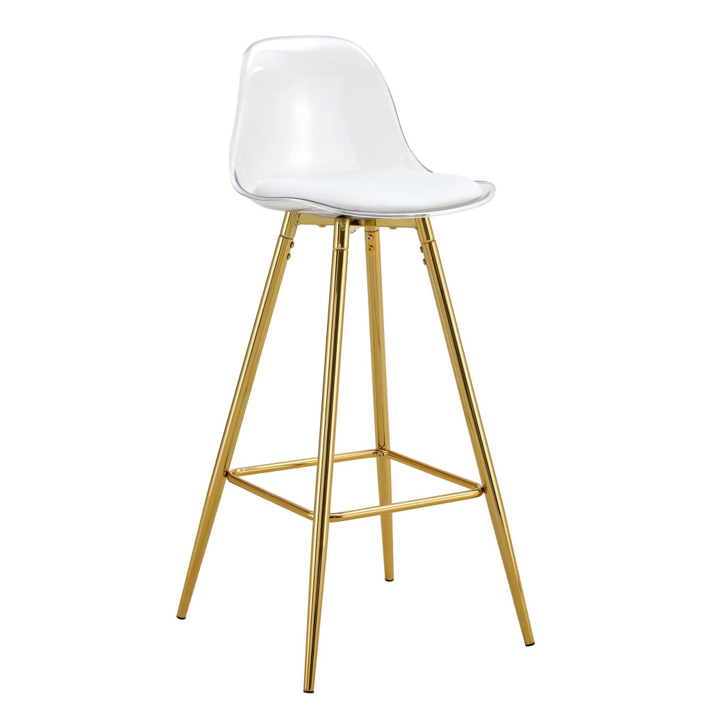 Sgabelli da bar set da 2 38 x 33 x 96,5 cm trasparenti e dorati per caffè e bancone