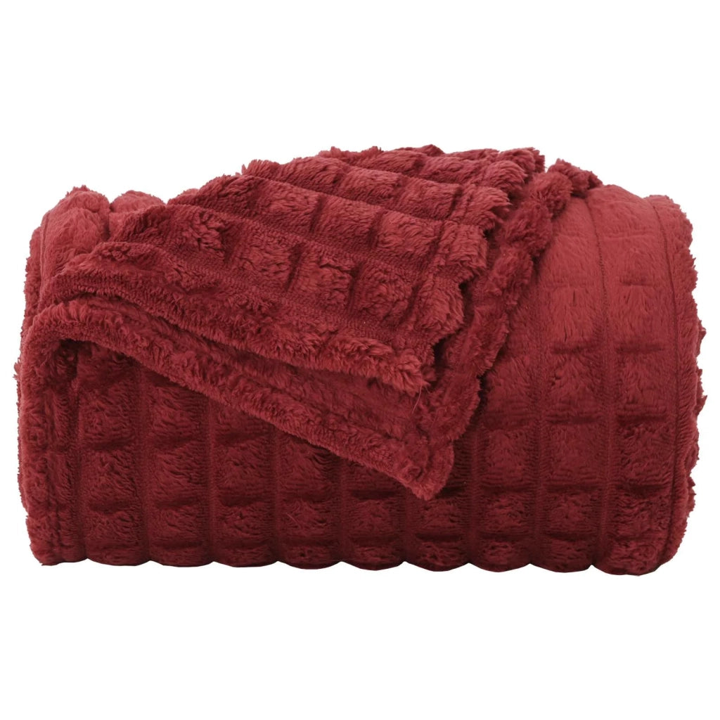 Coperta Rosso Bordeaux 150 x 130 cm Panno 42016937