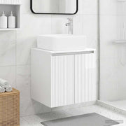 Mobile Lavabo da Parete Bianco Lucido 53 x 35 x 63 cm 890426