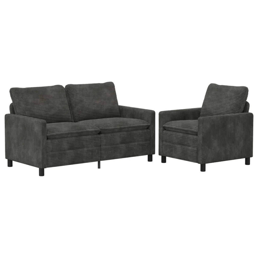 Set di divani 2 pcs Antracite Poliestere