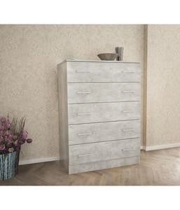 KIT CASSETTIERA CASSETTONE 5 CASSETTI CM. 80X45X111H BIANCO O CEMENTO ROVERE