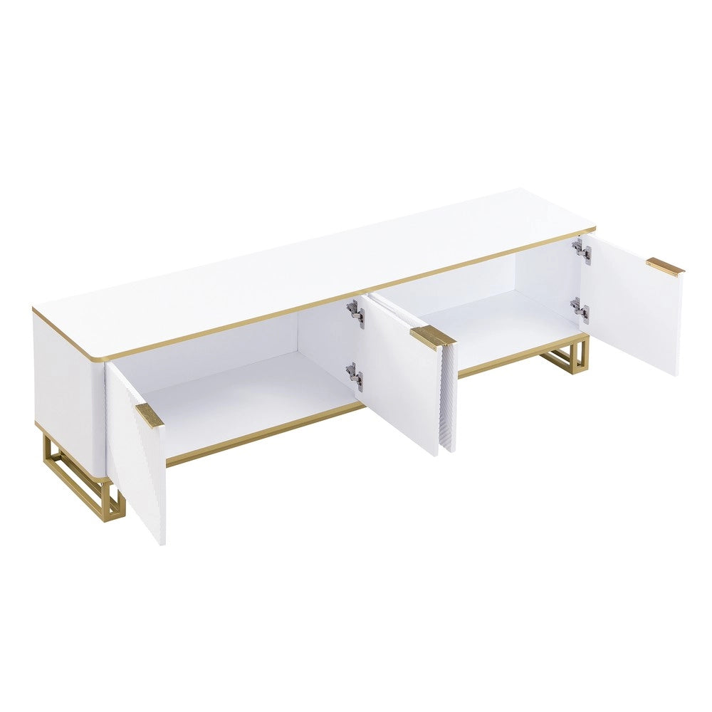 Mobile TV con Ante ¨C MINIMAL ¨C Legno, Design Geometrico, 160x37.5x48 cm