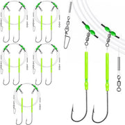 Onderlijnen 5 Stuks - Flapper Rig - 119 cm - Montaggio Preinstallato - Doppia Lama - Attrezzatura da Pesca in Riva e da Barca - Haken Affilati - Sistemi di Pesca