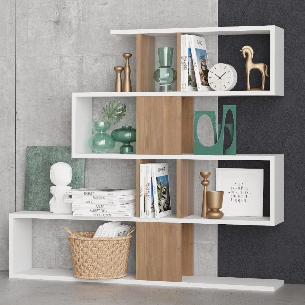 Libreria in legno "Karlin" - 120 x 20 x 109 cm - Bianco