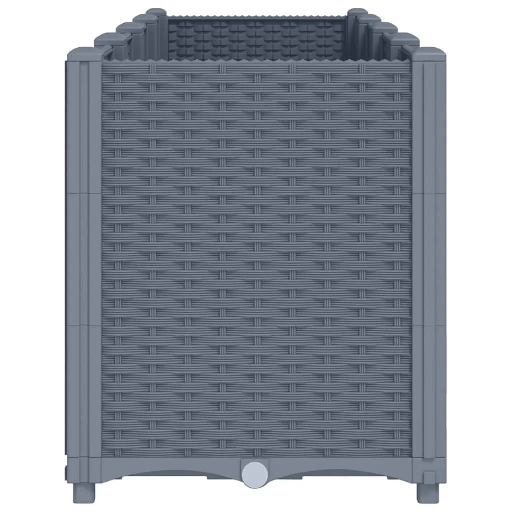 Fioriera rialzata per piante fiori terrazza giardino 160 x 40 x 53 cm PP grigio 02_0037463