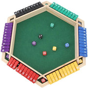 Gioco da Tavolo Shut The Box - Doppio Gioco da Tavolo in Legno - 12 Dadi in Legno - Per 6 Giocatori - Dimensioni 38,2 x 33,5 cm - Ideale per Serate di Divertimento - Gioco da Tavolo