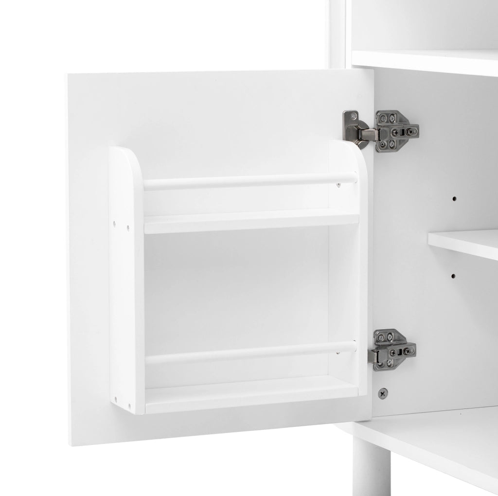 Sideboard 120x38x77 cm con vano ad arco e ripiani regolabili in MDF bianco