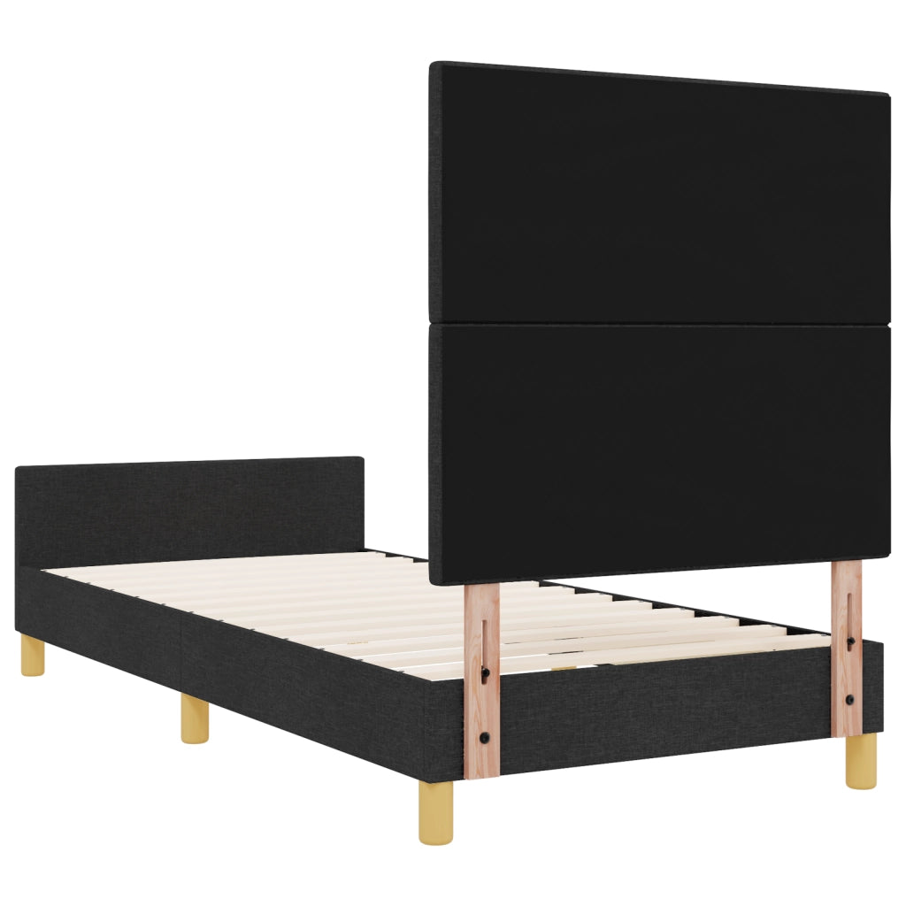 Struttura Letto in Tessuto Nero 90x200 cm