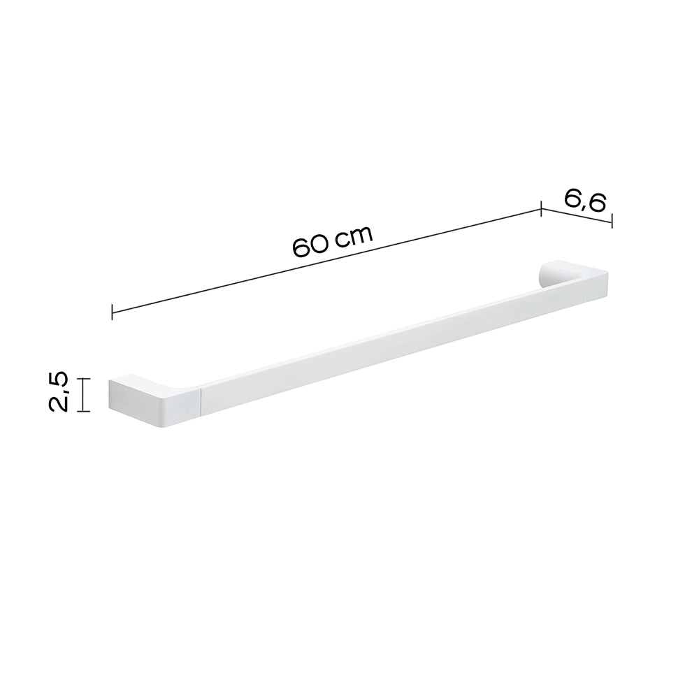 Portasalviette a muro 60 cm Gedy in ottone bianco | Pirenei