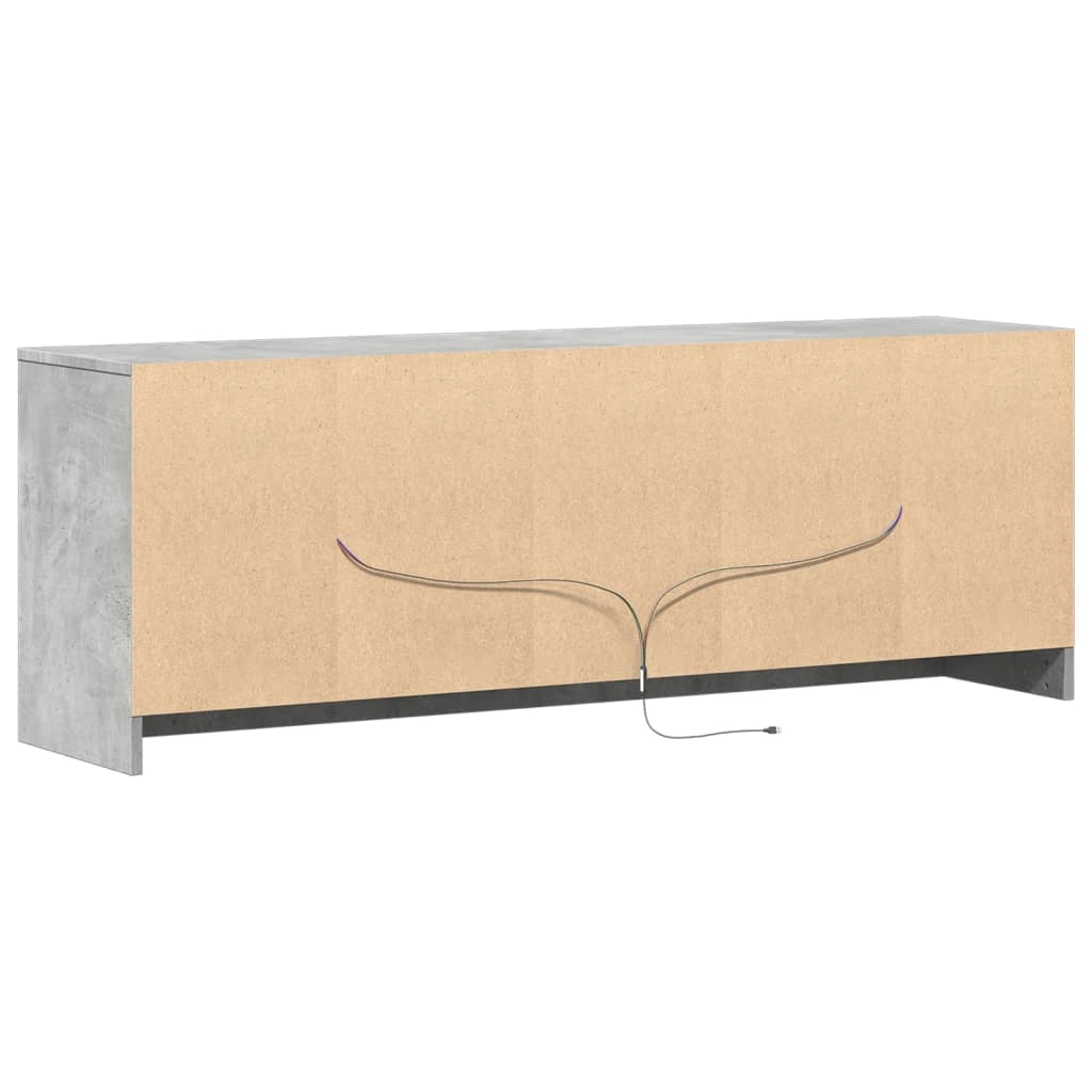 Mobile TV multimediale mensola TV credenza mobile TV sala da pranzo soggiorno camera da letto con illuminazione a LED 139,5 x 34 x 50 cm legno ingegnerizzato grigio 02_0026437