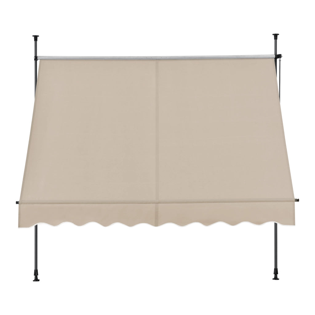 Tenda da Sole a Muro con Pali di Supporto Telescopici Parasole 350 x 120 cm (LxP) color Sabbia pro.tec