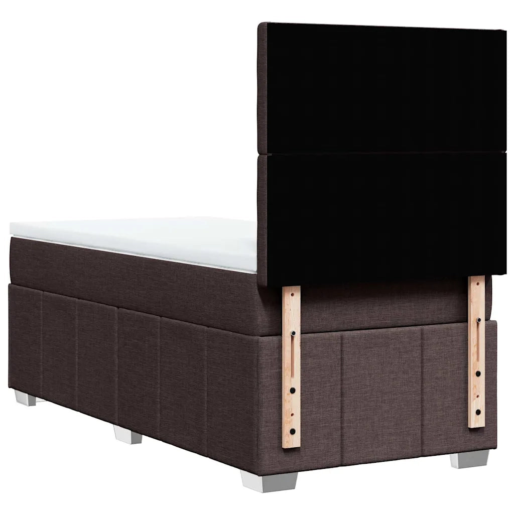 Giroletto a Molle con Materasso Marrone Scuro 90x200 cm Tessuto 3293868