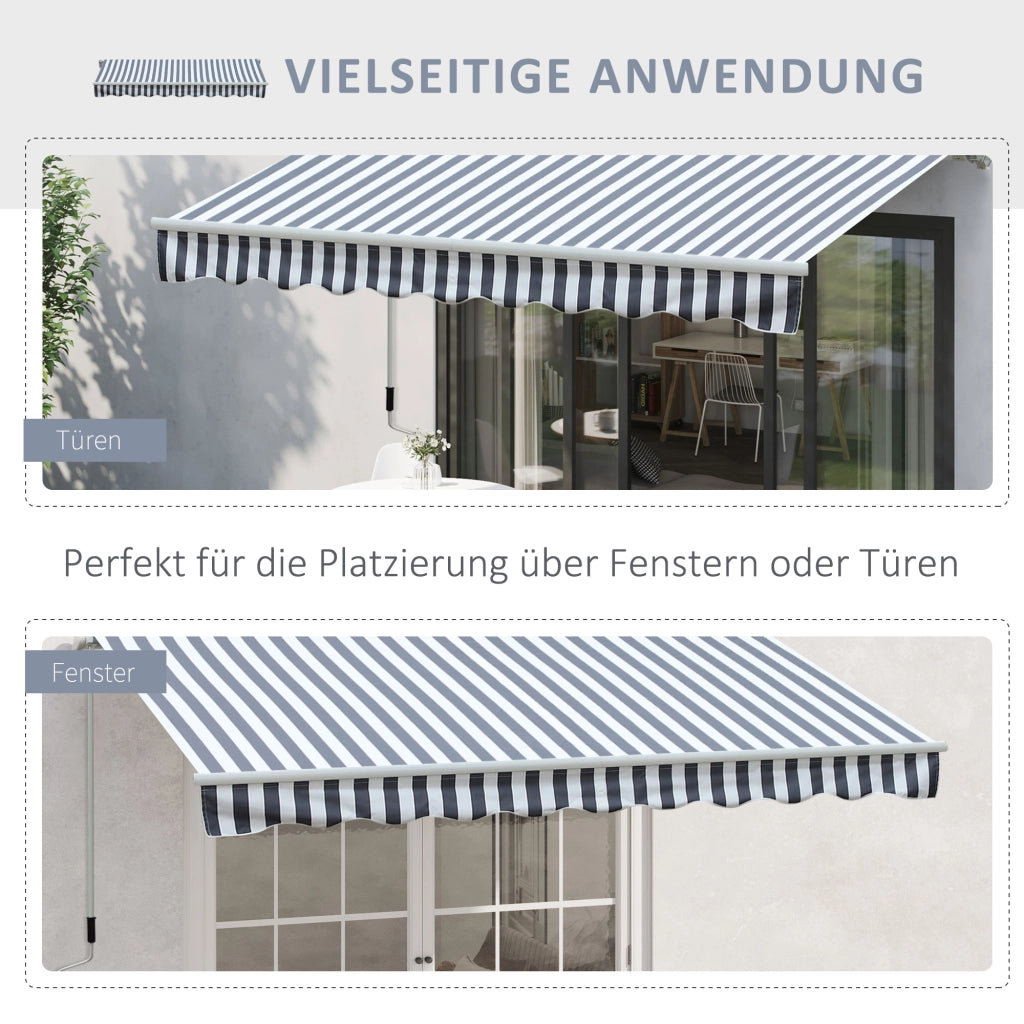 Tendone da balcone a bracci articolati ¨C zephmum ¨C grigio bianco 295x245 cm