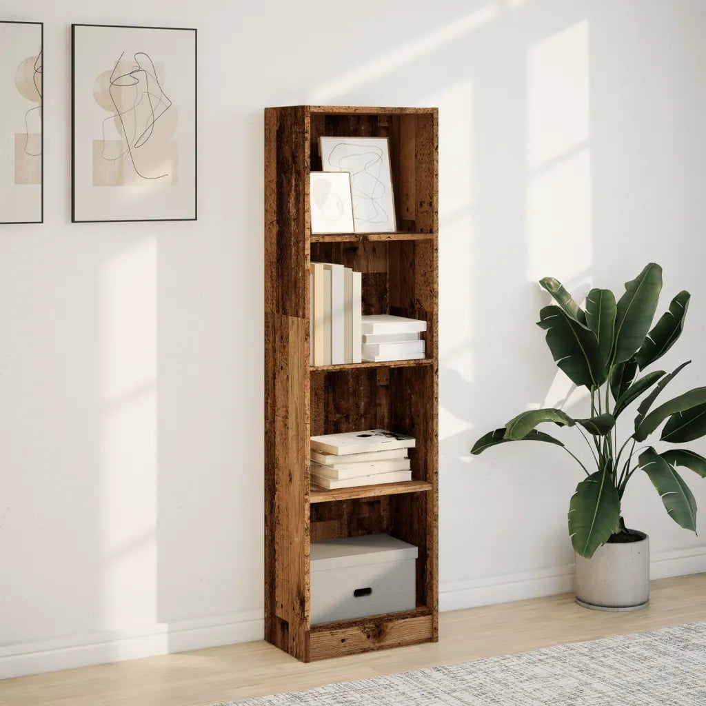 Libreria-Scaffale per Libri-Mobile di Stoccaggio Legno Antico 40x24x143 cm in Truciolato