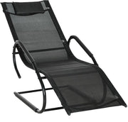 Sedia Relax per Interno e Esterno - Inclusa la Cuscina - Peso Massimo 160 kg - Nero