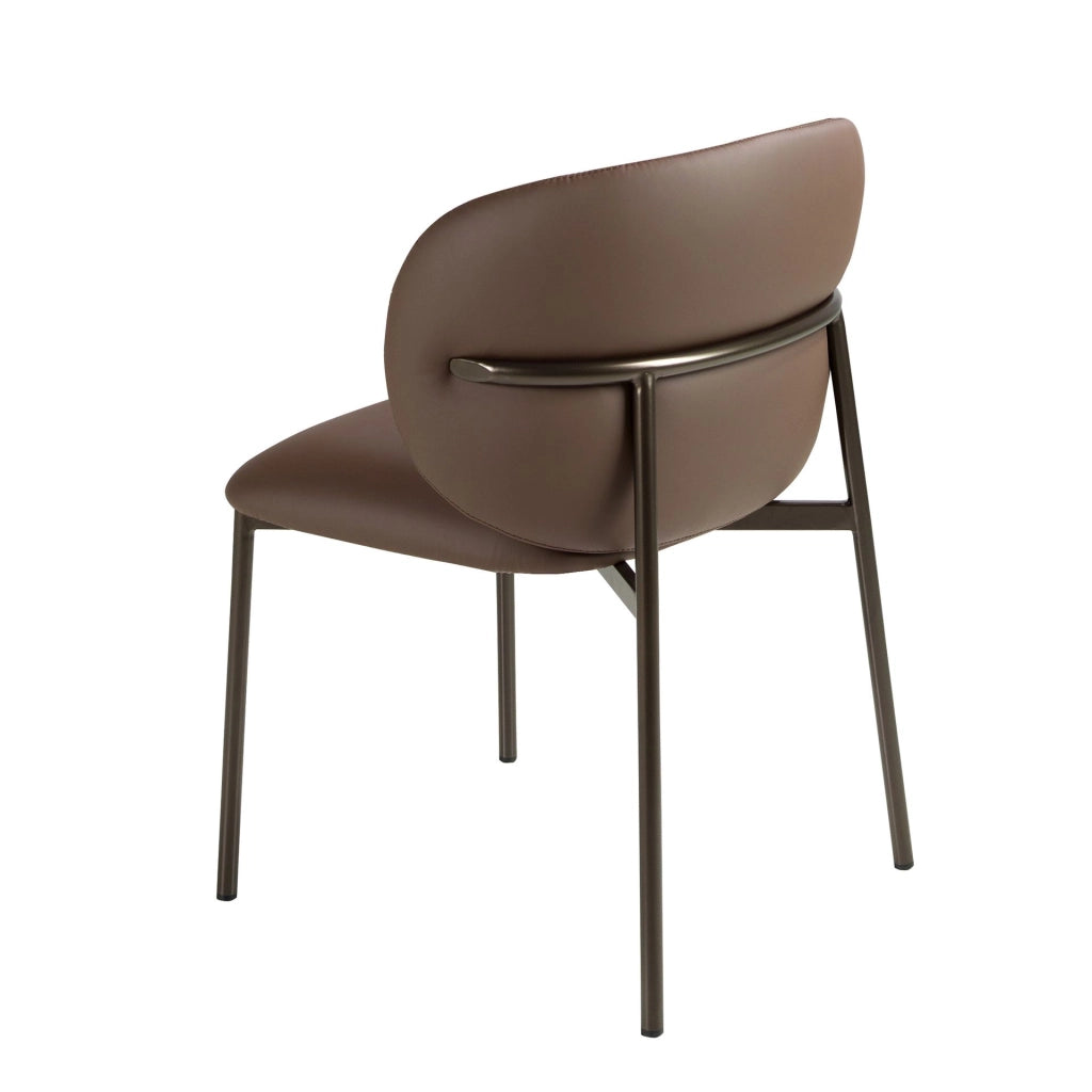 Sedia in similpelle marrone scuro