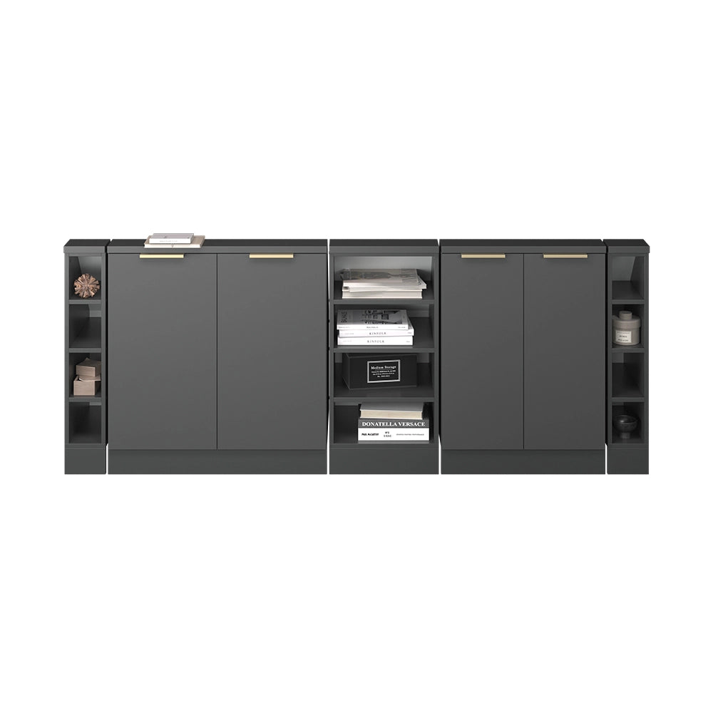 Vicco Set di mobili sottotetto Antracite-oro 210 cm Set di 5