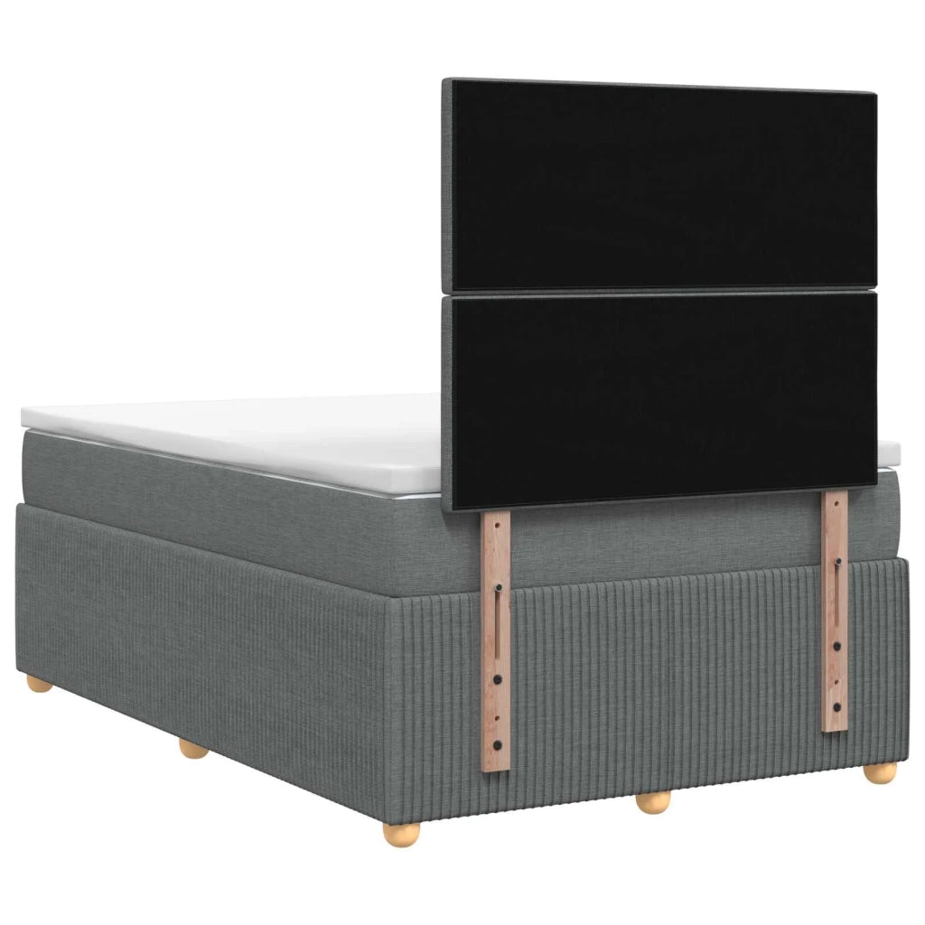 Letto Box Spring LED con Materasso Grigio Scuro 120 x 190 cm 3455812