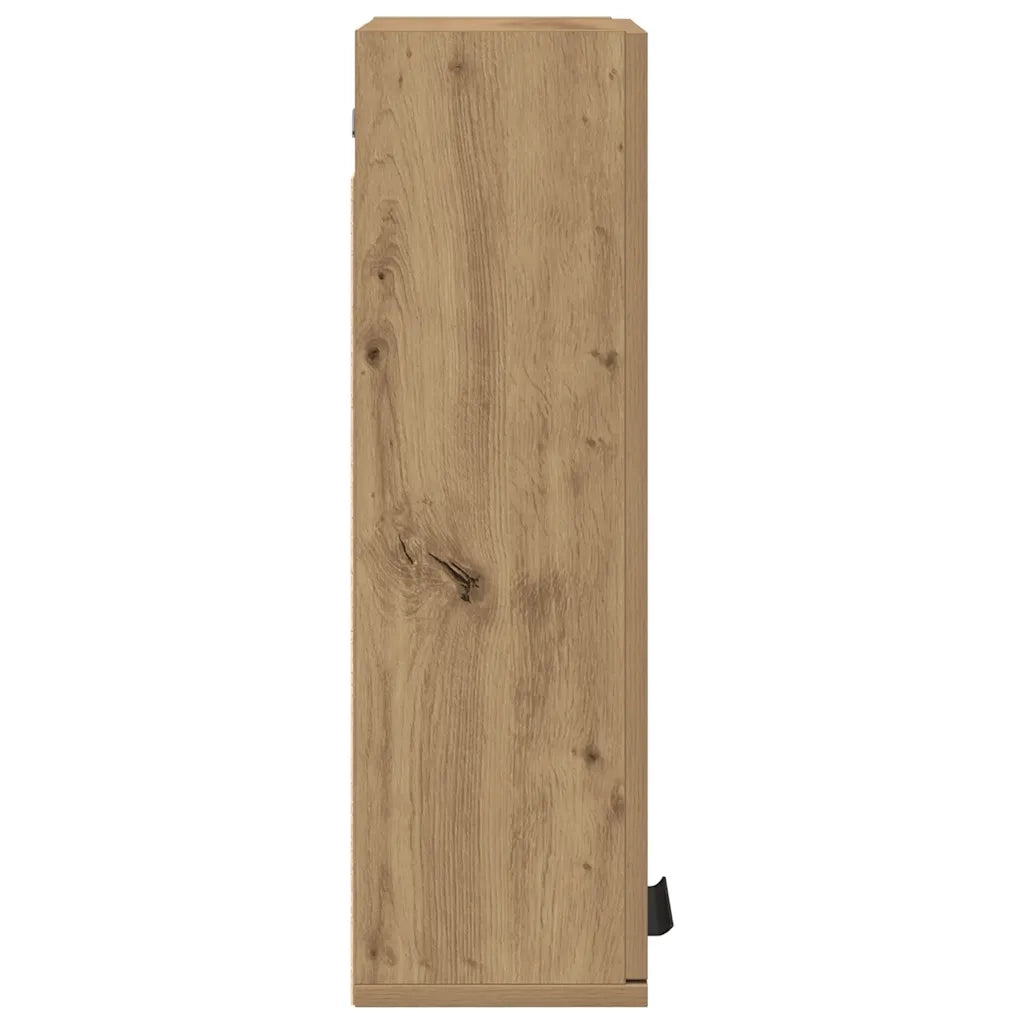 Mobile da Bagno a Parete Rovere Artigianale 32x20x67 cm 856938