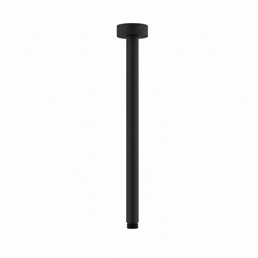 Braccio doccia a soffitto 35 cm tondo Vema WELLNESS BRASS V08256 Nero Opaco