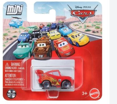 Cars Mini Racers Lightining McQueen with racing wheels,Veicolo in miniatura in metallo,Mattel,Eta 3+