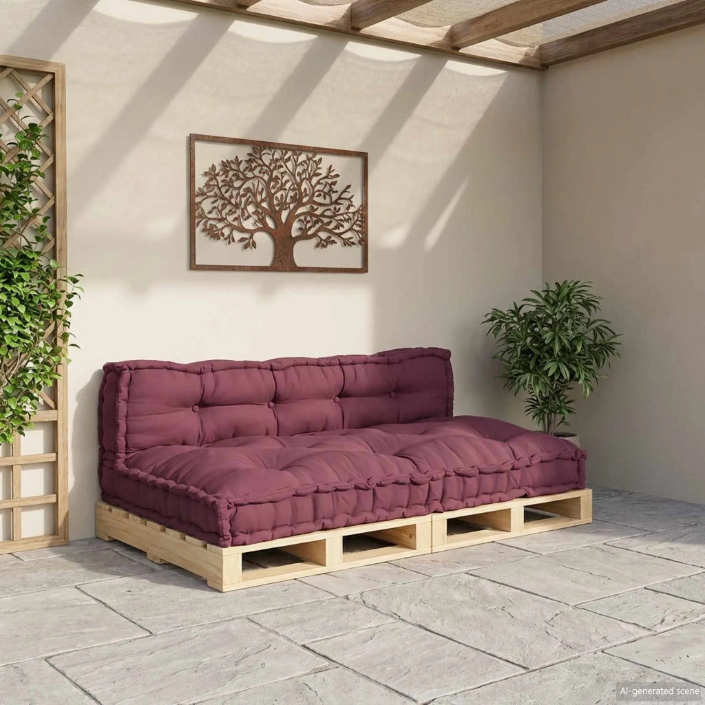 Cuscino per Divano Pallet 2 pz | Cuscini per sedie Bordeaux 120 x 80 x 38 cm