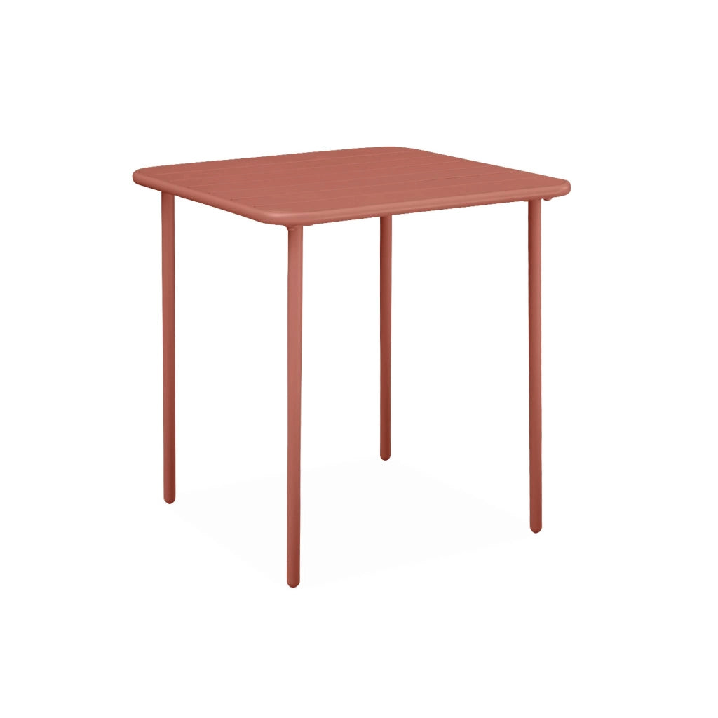 Tavolo da giardino in metallo 2 posti, 70cm, terracotta