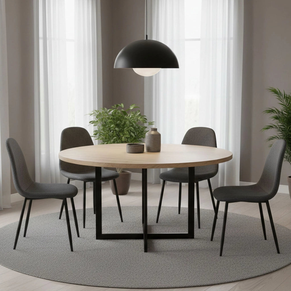 Zambrone, set di Sedie 4 Sedie, Nero Antracite