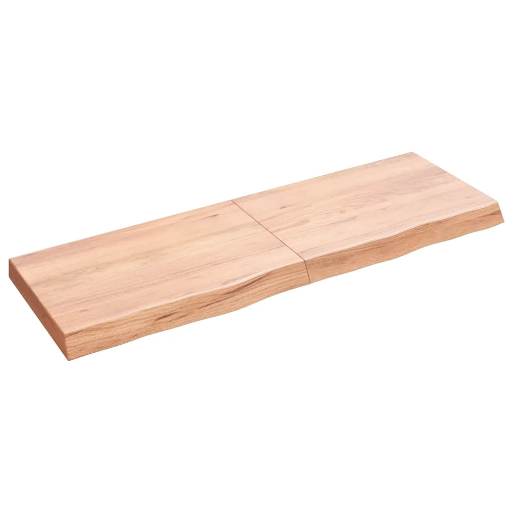 Piano Tavolo Marrone 120x40x(2-6) cm Rovere Massello Trattato 3156372