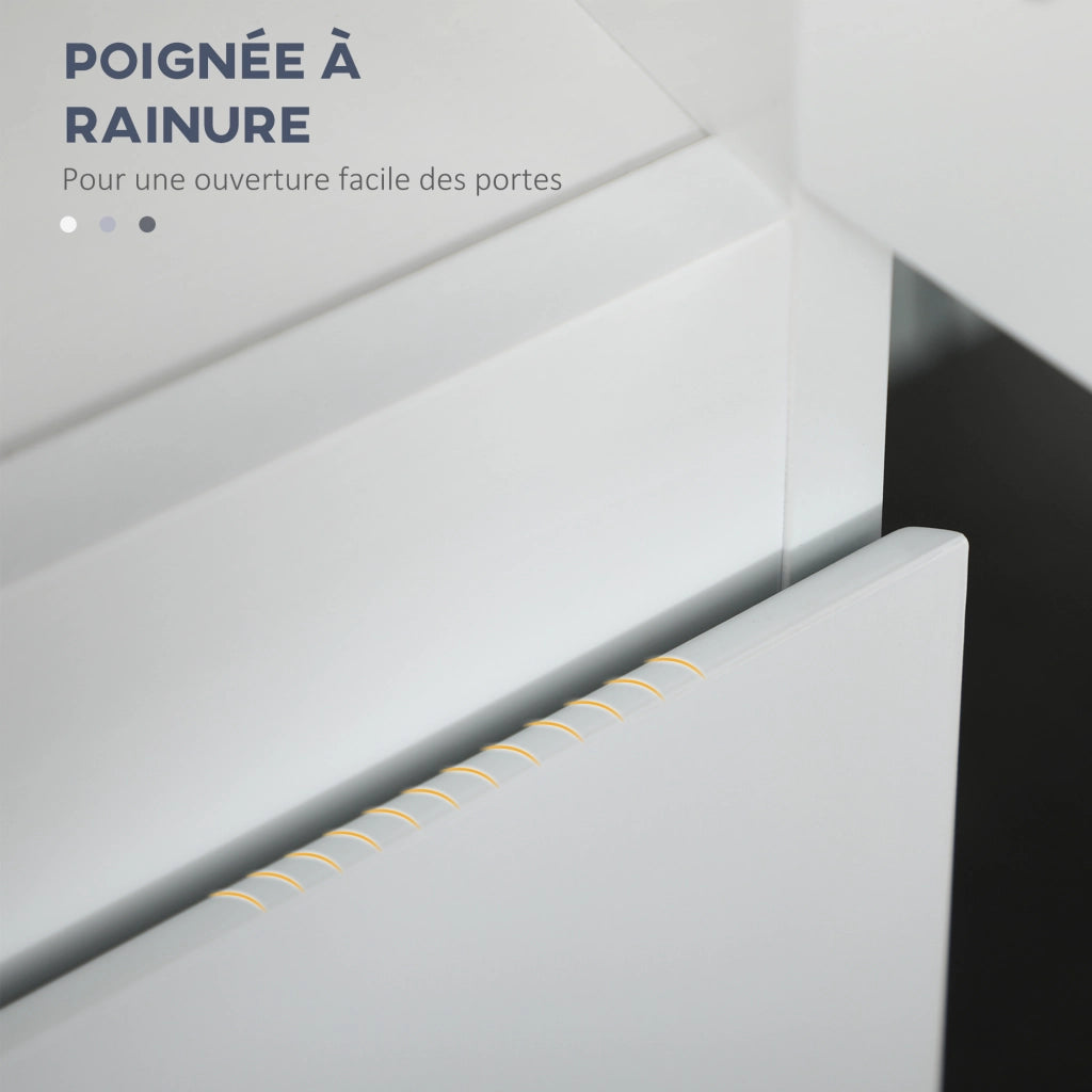 Colonna bagno 2 ante 3 ripiani regolabili ¨C zephmum ¨C bianco 30x28x152.5 cm