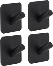 Set di asciugamani da appendere - Hanger per asciugamani - Appendi asciugamani - Nero - Set da 4 - Adatto per muri - Appigli per asciugamani