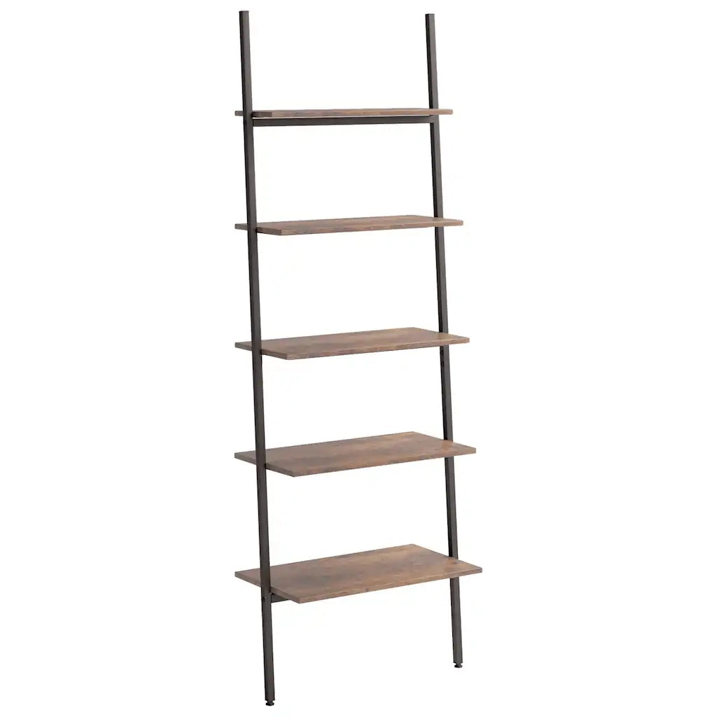 Scaffale Pendente 5 Livelli Marrone Scuro e Nero 64x34x185,5 cm 336377