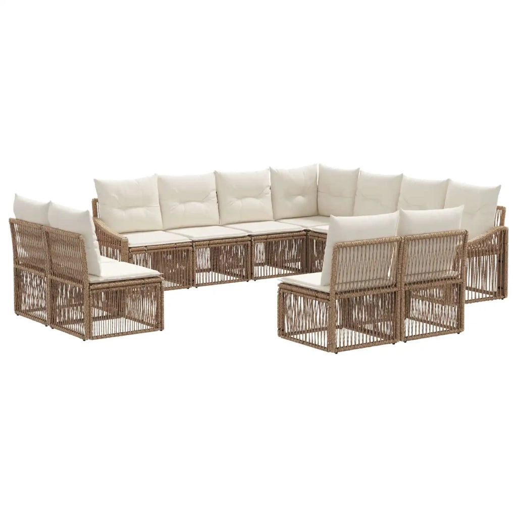 Set Divano da Giardino 11 pcs Beige polyrattan 3436041