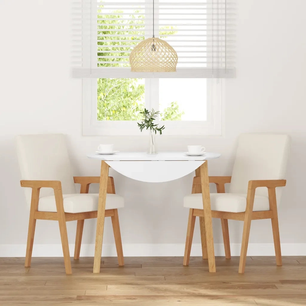 Sedie da Pranzo con Cuscini 2 pz in Legno Massello di Hevea