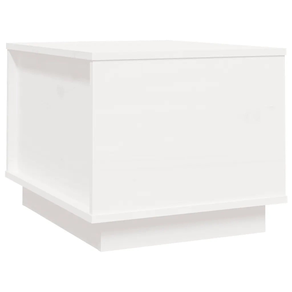 Tavolino da Salotto Bianco 40x50x35 cm Legno Massello di Pino 813411