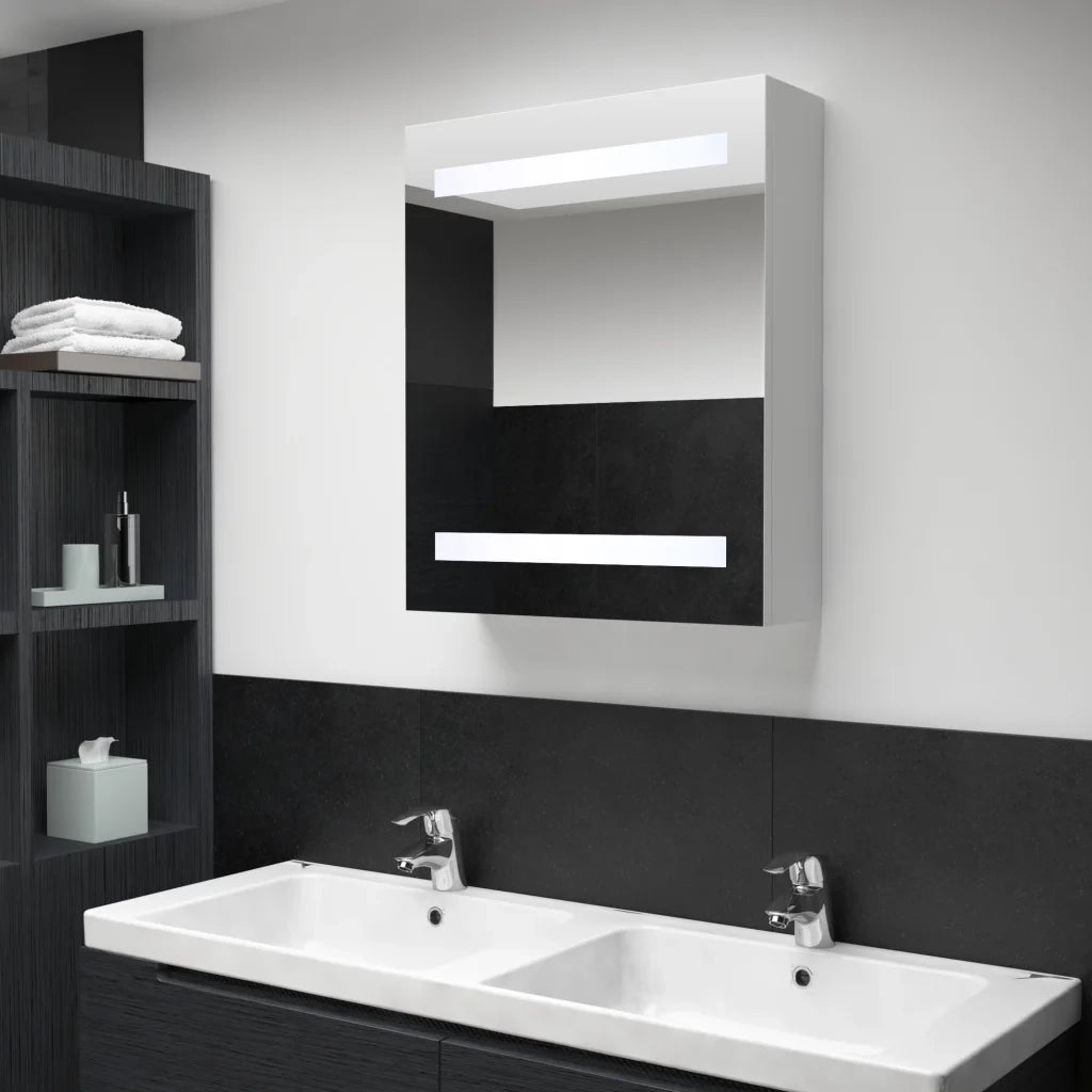 Armadietto Bagno | Armadio da bagno con Specchio e LED 50x13,5x60 cm