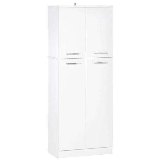 Mobile Dispensa Multiuso 59x31x155 cm in Legno Truciolare Bianco