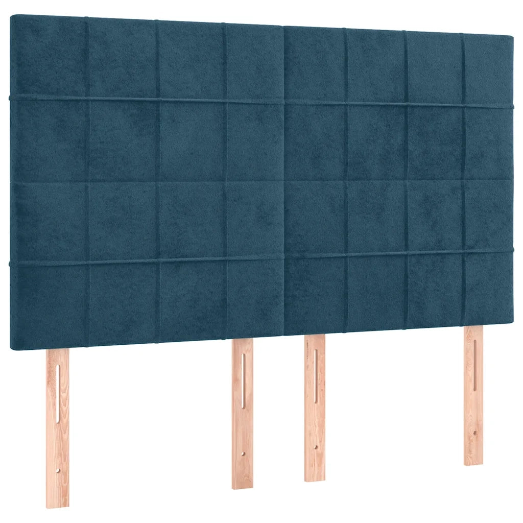 Giroletto a Molle con Materasso Blu Scuro 140x190 cm in Velluto 3129211