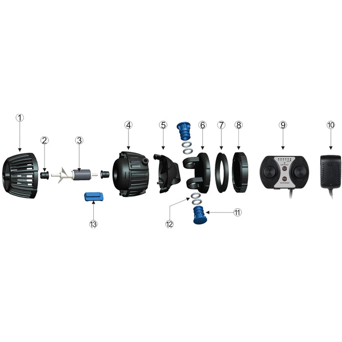 CW-160 Pompa di movimento con controller per acquari 1700-20000l/h 60W Generatore onde