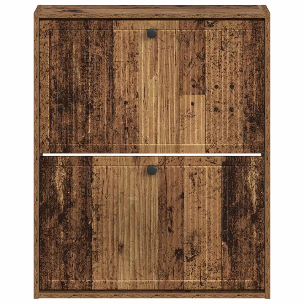 Mobiletto per Scarpe da Muro EDE 71 x 17 x 86 cm Legno antico 895983