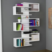 Biblioteca Trenzano, Libreria 11 Ripiani, 75x21x161h cm Bianco