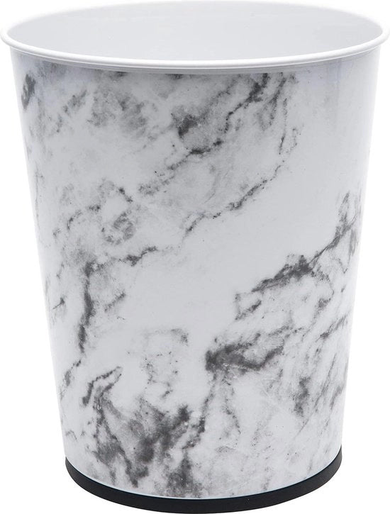 Bacetto da 5 litri in acciaio inossidabile con finitura marmorea, ideale per bagno, camera da letto, ufficio e piccole stanze.
