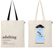 Borsa a Tela per Donna, Stile Casetta, Trendy e Rinnovabile, Borse di Coton per Scuola, Shopping, Palestra, Biblioteca e Spiaggia, Ideale per le Spese