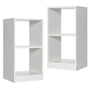 Set di librerie a 2 pezzi con dispositivo antiribaltamento, Organizzatore per dischi in vinile Bianco-Librerie