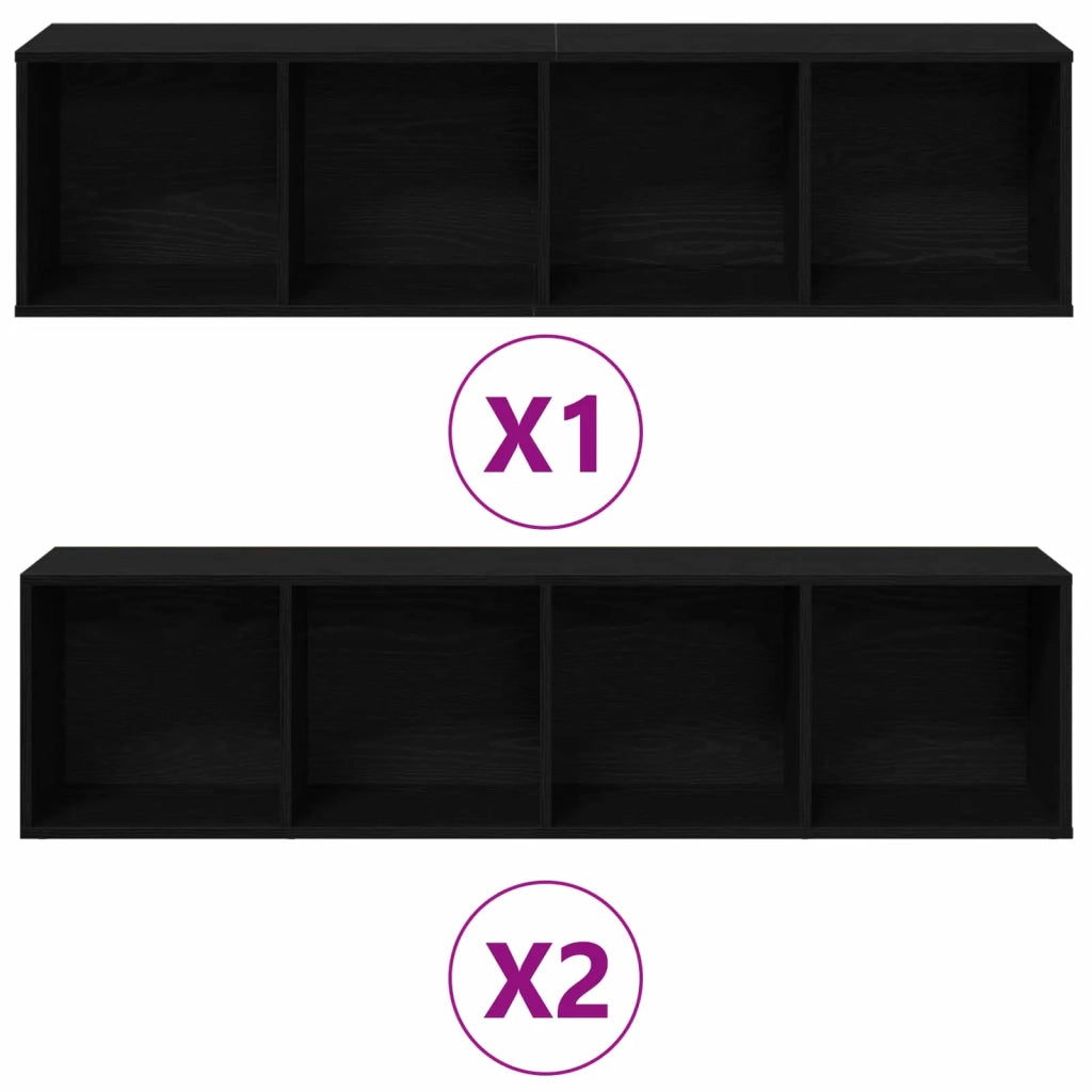 Libreria 3 pcs Rovere Nero 36 x 30 x 143 cm Legno multistrato 3333046