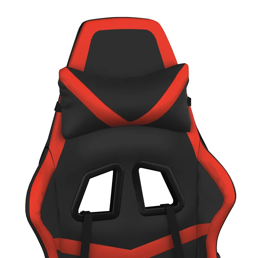 vidaXL Sedia da Gaming Massaggiante Rosso e Nero in Similpelle