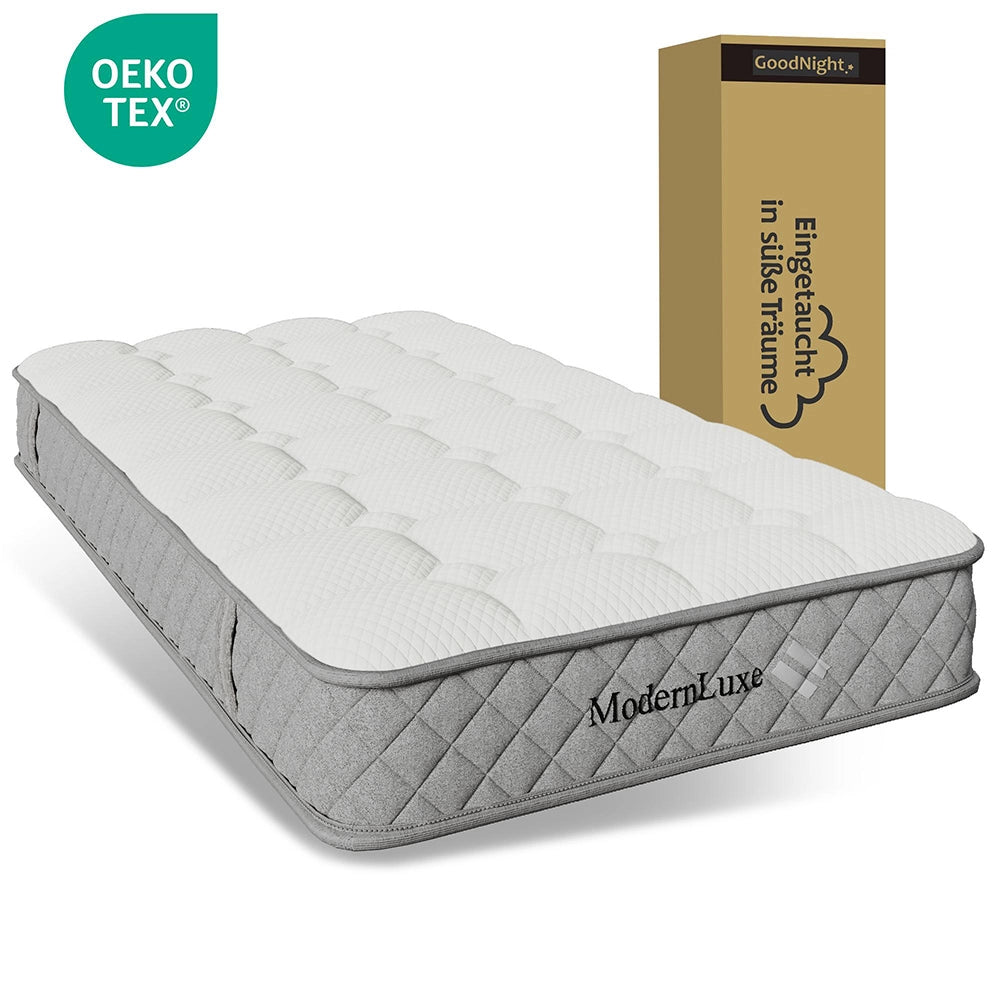 Letto Singolo Moderno 90x200cm - Xylo - Testiera Alta Idraulica LED e USB, Tessuto Lino Beige