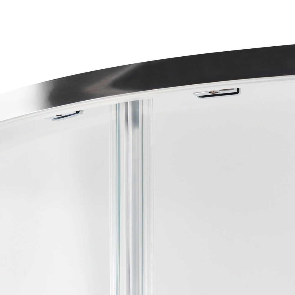 Box Doccia Semicircolare Vetro Temperato Doppia Porta argento 80 x 80 x 185 cm bagno