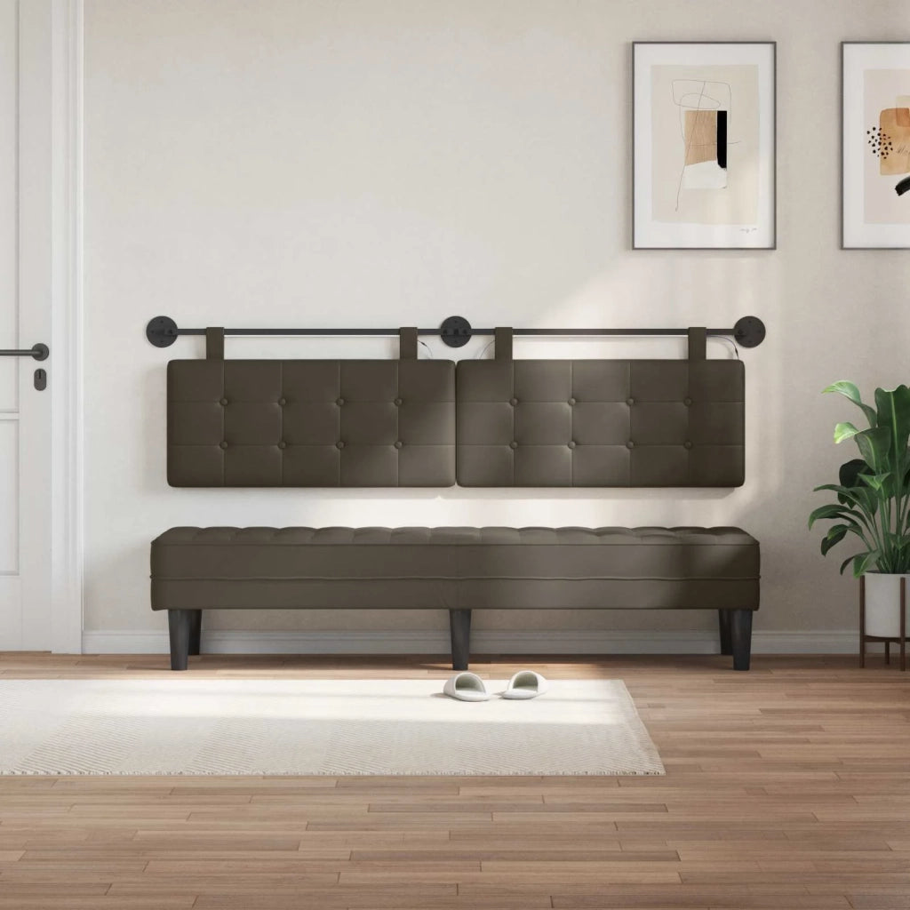 Testiera sospesa Con luce LED Grigio Similpelle 3424464